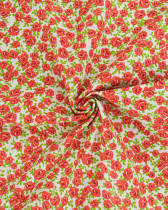 Popeline de Coton Petites Roses Rouge - 110 cm