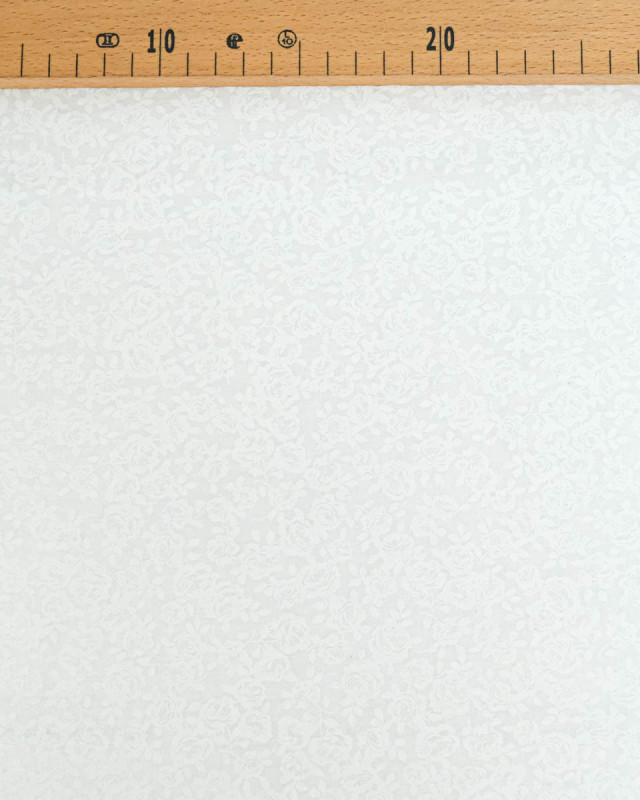 Popeline de Coton Petites Roses Blanc - 110 cm - Mercerine