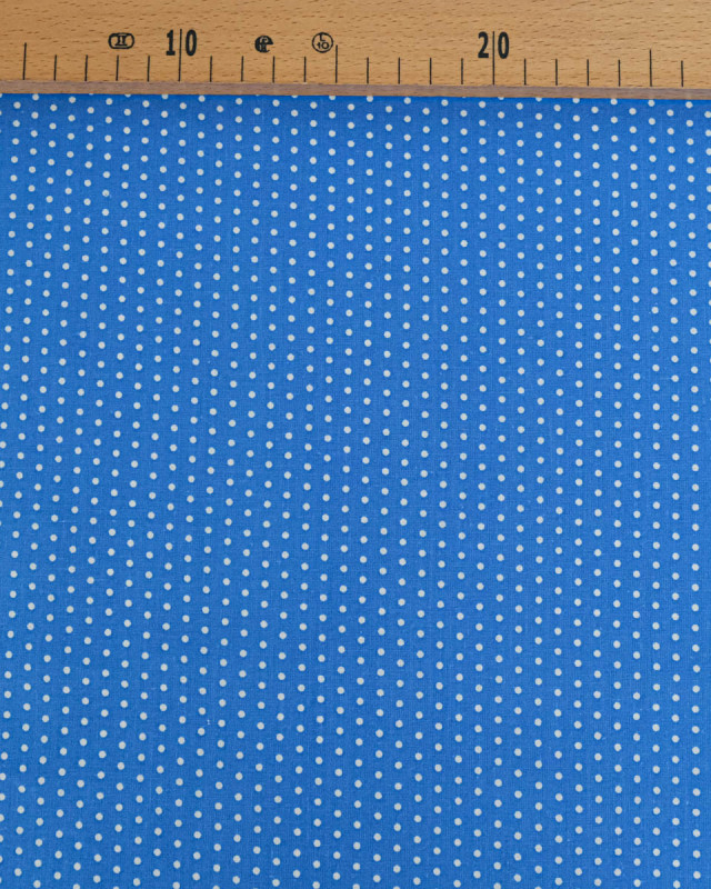 Popeline de Coton Petits Pois Océan - 110 cm - Mercerine