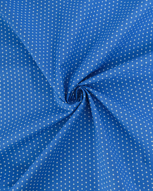Popeline de Coton Petits Pois Océan - 110 cm - Mercerine