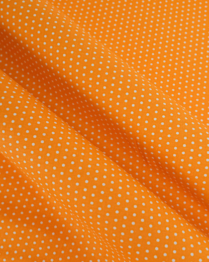 Popeline de Coton Petits Pois Pop Carotte - 110 cm - Mercerine