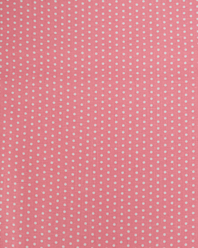 Popeline de Coton Petits Pois Pop Rose Bonbon - 110 cm - Mercerine