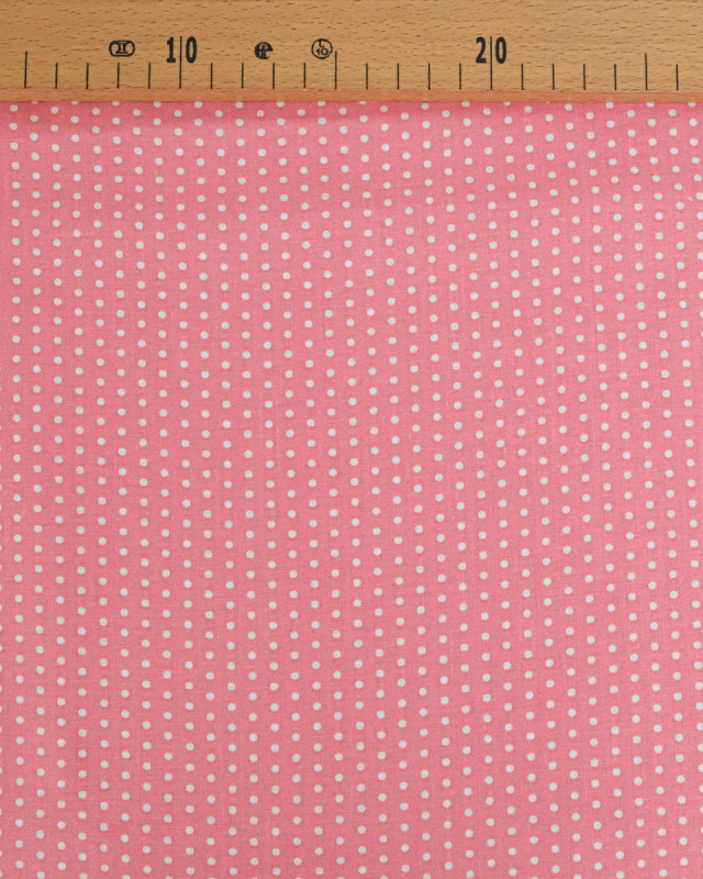 Popeline de Coton Petits Pois Pop Rose Bonbon - 110 cm - Mercerine