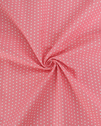 Popeline de Coton Petits Pois Pop Rose Bonbon - 110 cm - Mercerine