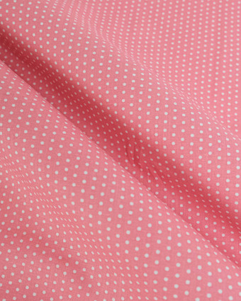 Popeline de Coton Petits Pois Pop Rose Bonbon - 110 cm - Mercerine