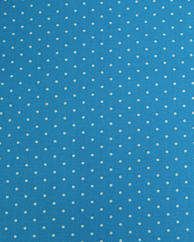 Popeline de Coton Petits Pois Pop Bleu Hawaïen - 110 cm - Mercerine