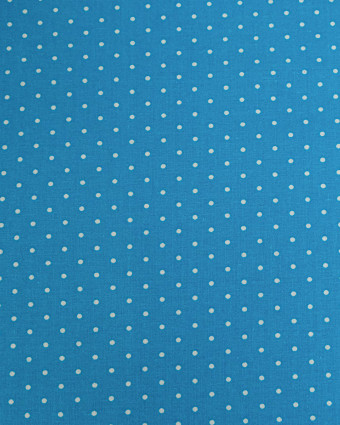 Popeline de Coton Petits Pois Pop Bleu Hawaïen - 110 cm - Mercerine