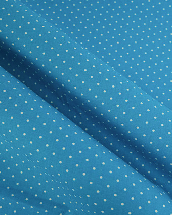 Popeline de Coton Petits Pois Pop Bleu Hawaïen - 110 cm - Mercerine