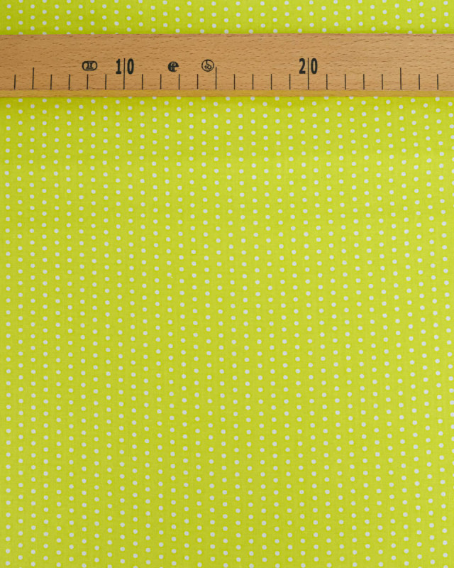 Popeline de Coton Petits Pois Pop Vert Citron - 110 cm - Mercerine