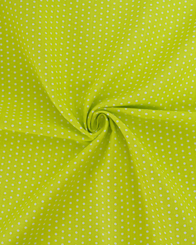 Popeline de Coton Petits Pois Pop Vert Citron - 110 cm - Mercerine