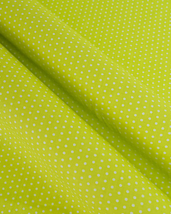 Popeline de Coton Petits Pois Pop Vert Citron - 110 cm- Mercerine