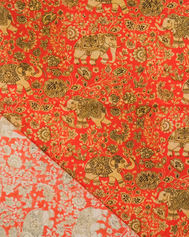 Popeline de Coton Inspiration Indienne Jaipur Eléphant - Mercerine