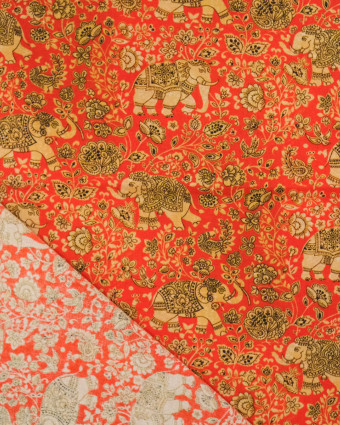 Popeline de Coton Inspiration Indienne Jaipur Eléphant - Mercerine