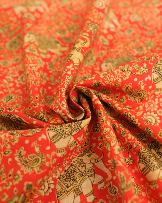 Popeline de Coton Inspiration Indienne Jaipur Eléphant - Mercerine