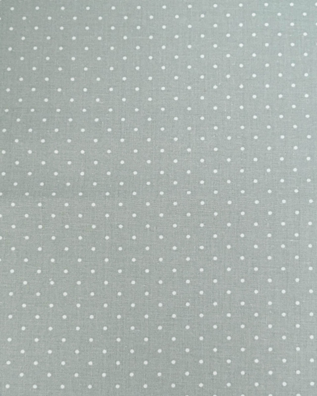 Popeline de Coton Pois Gris - 110 cm - Mercerine
