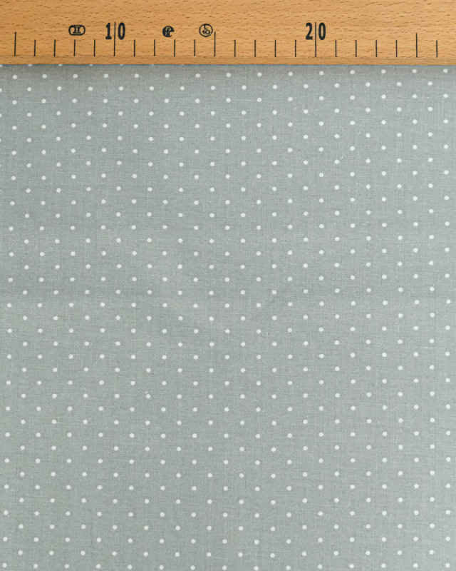 Popeline de Coton Pois Gris - 110 cm - Mercerine