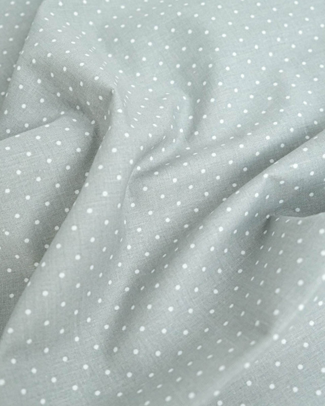 Popeline de Coton Pois Gris - 110 cm - Mercerine