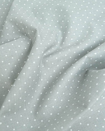Popeline de Coton Pois Gris - 110 cm - Mercerine