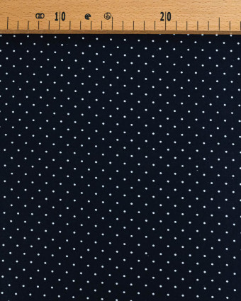 Popeline de Coton Pois Bleu Marine - 110 cm - Mercerine