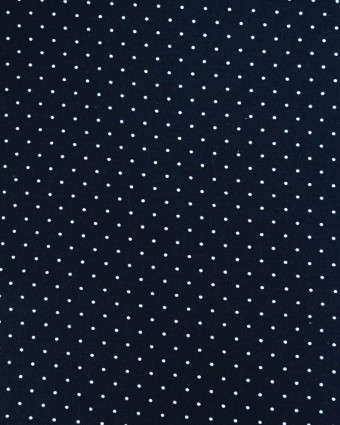 Popeline de Coton Pois Bleu Marine - 110 cm - Mercerine