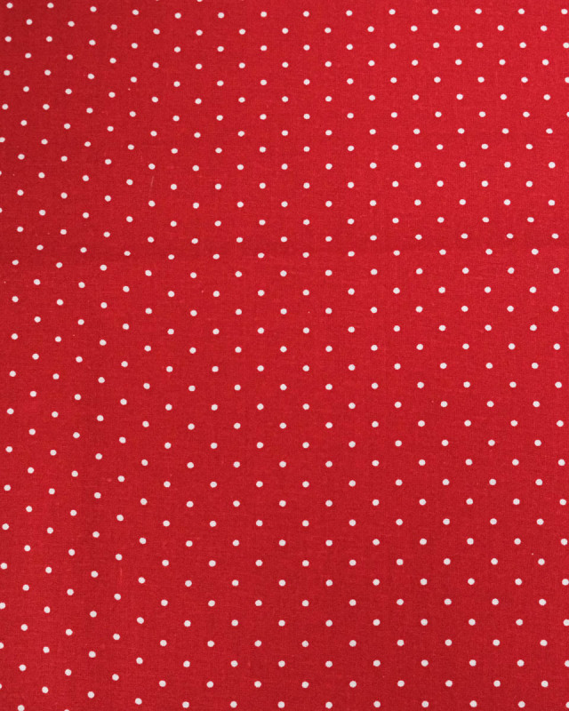 Popeline de Coton Pois Rouge - 110 cm - Mercerine