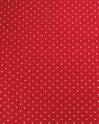 Popeline de Coton Pois Rouge - 110 cm - Mercerine
