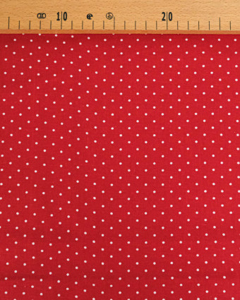 Popeline de Coton Pois Rouge - 110 cm - Mercerine