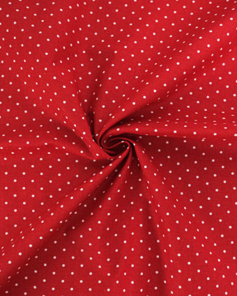 Popeline de Coton Pois Rouge - 110 cm - Mercerine