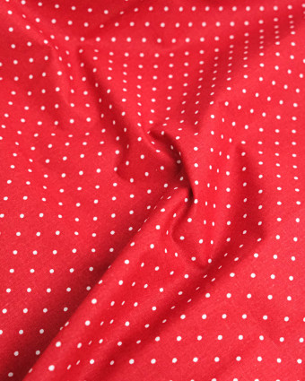 Popeline de Coton Pois Rouge - 110 cm - Mercerine