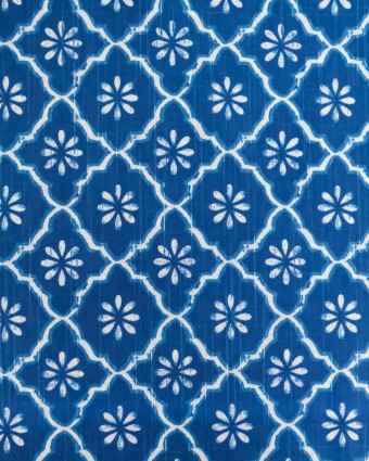 Popeline de Coton Inspiration Indienne Jaipur Tradition Bleu - Mercerine