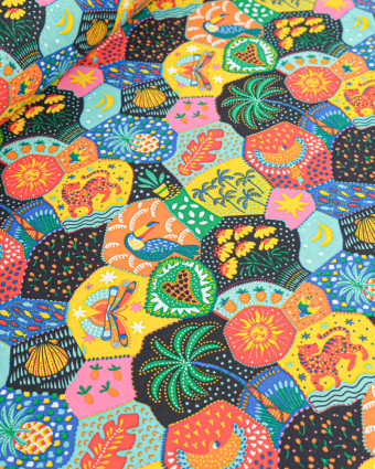 Tissu Percale de Coton Multicolore - Mercerine