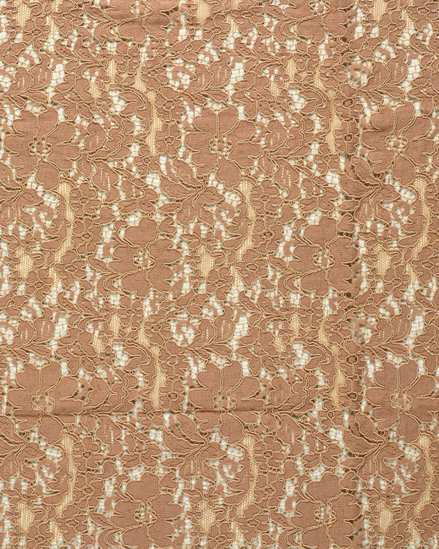 Tissu Dentelle Coton Mélangé Motif Fleuri Nude - Mercerine