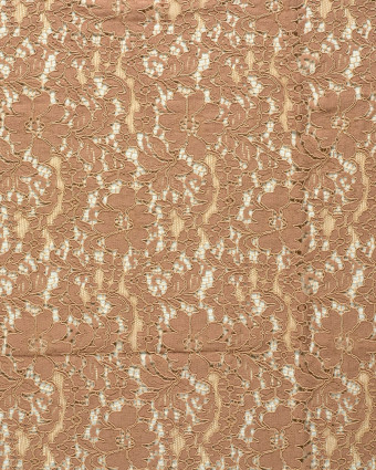 Tissu Dentelle Coton Mélangé Motif Fleuri Nude - Mercerine