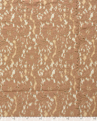 Tissu Dentelle Coton Mélangé Motif Fleuri Nude - Mercerine