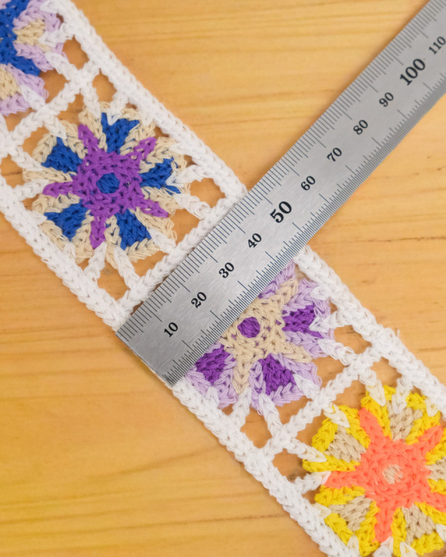 Ruban Galon Crochet Fleurs 50mm - Mercerine