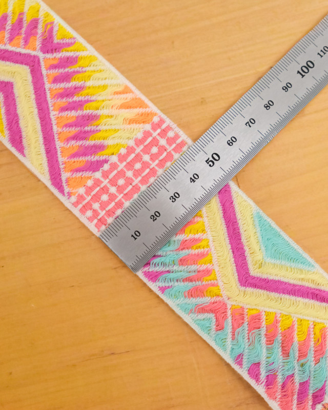 Ruban Galon Crochet Motif Géométrique 50mm - Mercerine