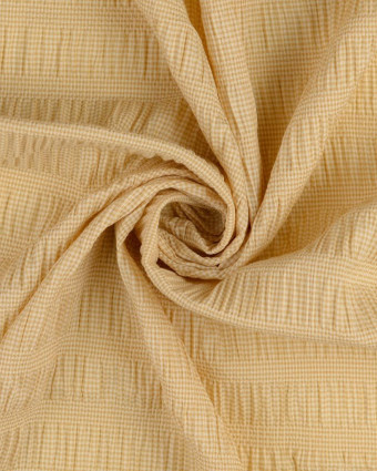 Tissu Seersucker Froisse Fines Rayures Stretch Paille - Mercerine