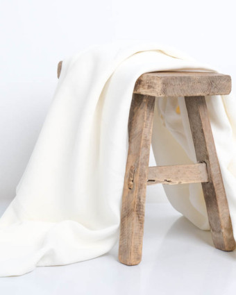 Tissu Crêpe Lourd Uni Sofia Ecru - Mercerine
