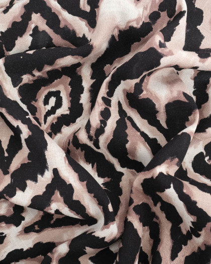 Tissu Rayonne Sable Motif Abstrait - Mercerine
