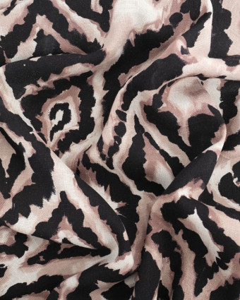 Tissu Rayonne Sable Motif Abstrait - Mercerine