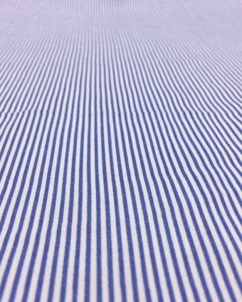 Tissu viscose rayé bleu   x10cm - Mercerine