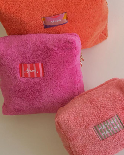 Pack Couture Trio Trousses Eponge Bambou - Flamingo - Mercerine