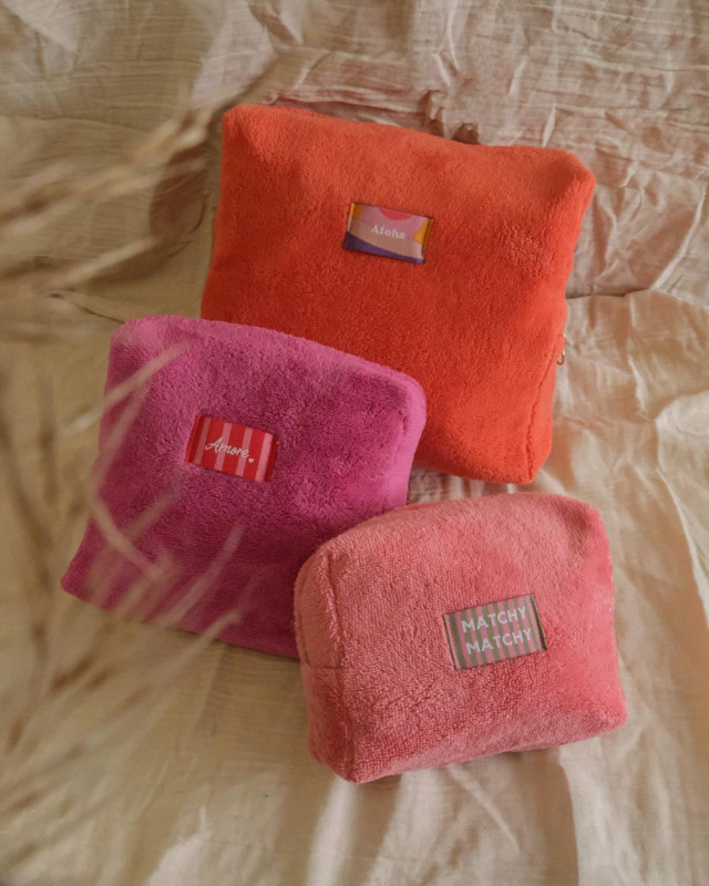Pack Couture Trio Trousses Eponge Bambou - Flamingo - Mercerine