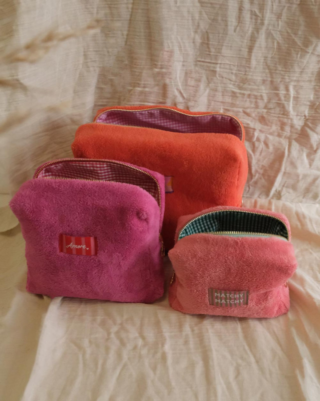 Pack Couture Trio Trousses Eponge Bambou - Flamingo - Mercerine