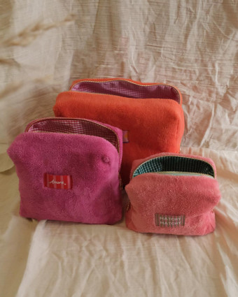 Pack Couture Trio Trousses Eponge Bambou - Fuchsia - Mercerine