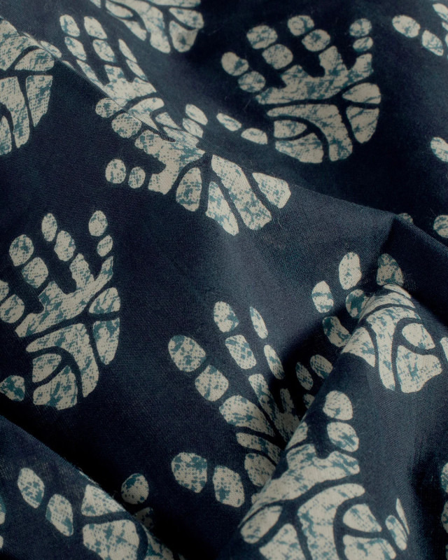 Tissu Indien : Voile de Coton  Indigo Hands - Mercerine