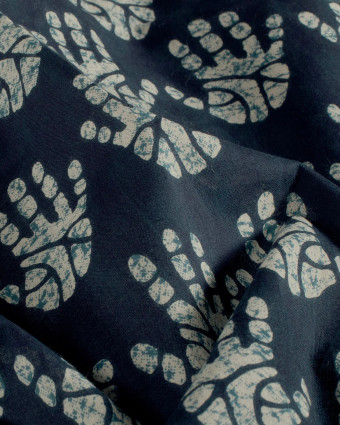 Tissu Indien : Voile de Coton  Indigo Hands - Mercerine