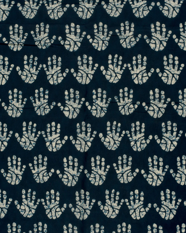 Tissu Indien : Voile de Coton  Indigo Hands - Mercerine