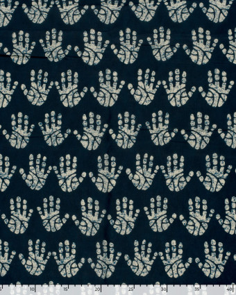 Tissu Indien : Voile de Coton  Indigo Hands - Mercerine