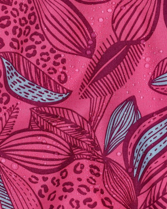 Tissu Coton Enduit Rose Motif Fleuri Ethnique - Mercerine